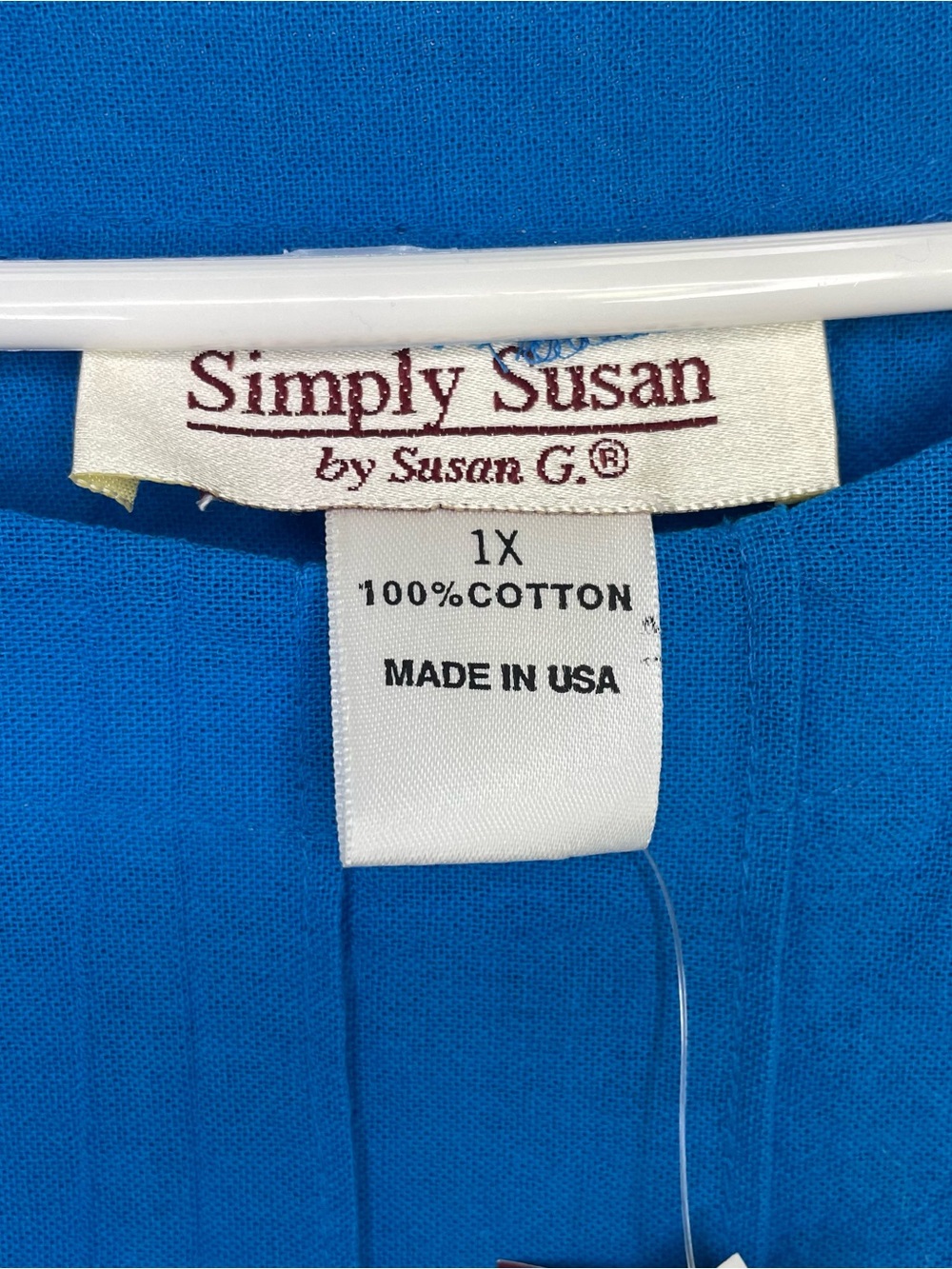 Simply Susan Blue Sleeveless Tie Back 100% Cotton Dress NWT - Picture 3 of 8
